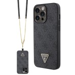 Guess “4G Metal Logo Strass Collection” Crossbody Case Θήκη προστασίας από δερματίνη με λουράκι – iPhone 15 Pro Μαύρο