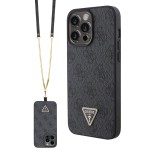 Guess “4G Metal Logo Strass Collection” Crossbody Case Θήκη προστασίας από δερματίνη με λουράκι – iPhone 15 Pro Μαύρο