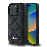 Guess “Quilted Metal Logo Collection” Case Θήκη προστασίας από δερματίνη – iPhone 16 Pro Μαύρο