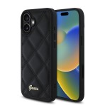 Guess “Quilted Metal Logo Collection” PU Case Θήκη προστασίας από δερματίνη – iPhone 16 Μαύρο