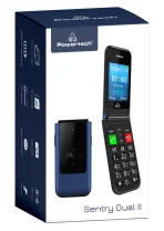 POWERTECH Κινητό Τηλέφωνο Sentry Dual II, 2 οθόνες, SOS Call, μπλε - Image 2