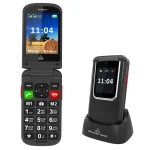 POWERTECH κινητό τηλέφωνο Sentry 4G Flip, 2.8/1.77", dual SIM, πλήκτρο SOS, μαύρο