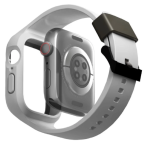 Uniq Monos Unibody Λουράκι Σιλικόνης με Θήκη - Apple Watch SE/9/8/7/6/5/4 (45/44mm) - Chalk Grey - Image 2