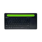 MediaRange Rechargeable Wireless Multi Device Bluetooth Keyboard with 78 keys, touchpad & Tablet slot (Black)