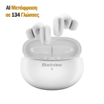 Blackview AirBuds 30 BT5.4 ENC Earbuds with AI Translate Function White