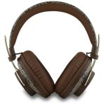Guess - Wireless Headphones 4G Metal Logo - Bluetooth 5.3, ENC, USB-C, Eco-Leather, On-ear, 300mAh - Brown - Image 3