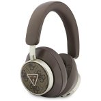 Guess - Wireless Headphones 4G Triangle Logo - Bluetooth, ENC Technology, Over-ear, Eco Leather - Brown
