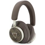 Guess - Wireless Headphones 4G Triangle Logo - Bluetooth, ENC Technology, Over-ear, Eco Leather - Brown
