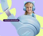 Bluetooth Ακουστικά HappyCase Popz Ασύρματα / Ενσύρματα Κεφαλής για Παιδιά με Ασφαλή Μέγιστη Ένταση Ήχου & LED Φωτισμό - Blue - Image 5