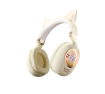 Kiddoboo Bluetooth Headphones Delulu - Ασύρματα Ακουστικά Κεφαλής για Παιδιά με Ασφαλή Μέγιστη Ένταση Ήχου & LED Φωτισμό - Gold