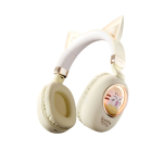 Kiddoboo Bluetooth Headphones Delulu - Ασύρματα Ακουστικά Κεφαλής για Παιδιά με Ασφαλή Μέγιστη Ένταση Ήχου & LED Φωτισμό - Gold