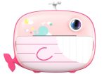 Παιδική Φωτογραφική Μηχανή Kiddoboo FotoFun 2 Whale με Οθόνη 2.4'' / 3 x Ρολά Εκτύπωσης για Άμεση Θερμική Εκτύπωση / 5 x Μαρκαδόροι / SD Card 32GB / Λουράκι Λαιμού - Pink - Image 2