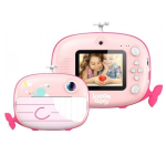 Παιδική Φωτογραφική Μηχανή Kiddoboo FotoFun 2 Whale με Οθόνη 2.4'' / 3 x Ρολά Εκτύπωσης για Άμεση Θερμική Εκτύπωση / 5 x Μαρκαδόροι / SD Card 32GB / Λουράκι Λαιμού - Pink