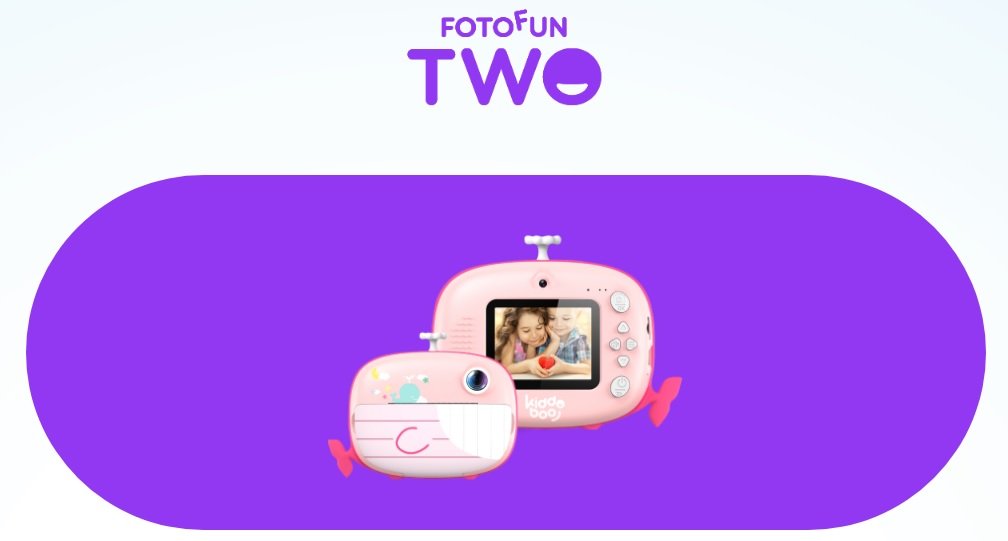 Παιδική Φωτογραφική Μηχανή Kiddoboo FotoFun 2 Whale με Οθόνη 2.4'' / 3 x Ρολά Εκτύπωσης για Άμεση Θερμική Εκτύπωση / 5 x Μαρκαδόροι / SD Card 32GB / Λουράκι Λαιμού - Pink - Image 3