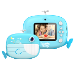 Παιδική Φωτογραφική Μηχανή Kiddoboo FotoFun 2 Whale με Οθόνη 2.4'' / 3 x Ρολά Εκτύπωσης για Άμεση Θερμική Εκτύπωση / 5 x Μαρκαδόροι / SD Card 32GB / Λουράκι Λαιμού - Blue