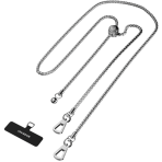 SwitchEasy MagEasy Metal Chain Strap & Strap Card - Μεταλλικό Αποσπώμενο Λουράκι Λαιμού για Θήκες Κινητών iPhone - Silver