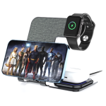 Veger Y9 3 in 1 Wireless Charging Station - Βάση Ασύρματης Φόρτισης Qi για Smartphone / Airpods / Apple Watch - Tarnish Grey