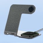 Veger Y9 3 in 1 Wireless Charging Station - Βάση Ασύρματης Φόρτισης Qi για Smartphone / Airpods / Apple Watch - Tarnish Grey - Image 2