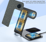 Veger Y9 3 in 1 Wireless Charging Station - Βάση Ασύρματης Φόρτισης Qi για Smartphone / Airpods / Apple Watch - Tarnish Grey - Image 3