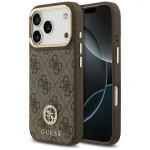 Guess – 4G Big Logo Strass with stripes MagSafe case for iPhone 17 Pro – Brown – Θήκη Προστασίας για iPhone 17 Pro σε Καφε Χρώμα