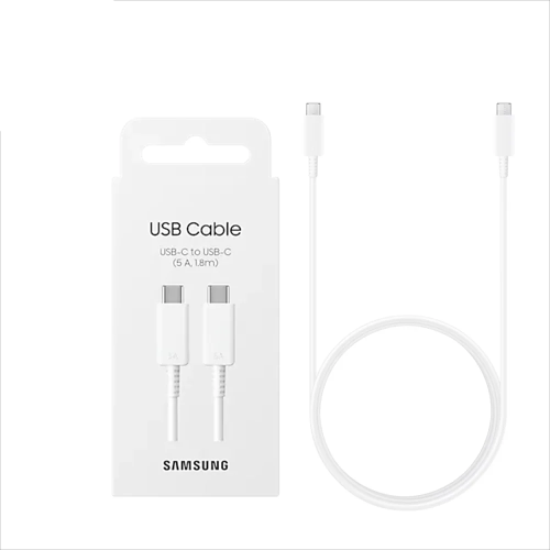 070920266a9ee777a6555.png Samsung Cable Usb-C to Usb-C 5A 1.8m White - Image 1